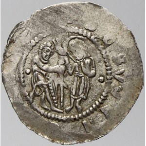 Vladislav II. (1140-58-74), Denár. Cach-587 (dvě malé kuličky vlevo). opisy nedor.