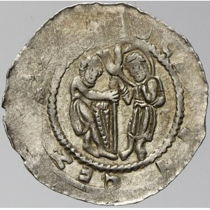Vladislav II. (1140-58-74), Denár. Cach-587 (vlevo a vpravo jedna kulička). opisy nedor.