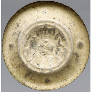 Václav I. (1230-53), Brakteát velký pro Horní Lužici (40 mm, 0,92 g). Velmi vzácná ražba, pravděpodobně Budyšín...