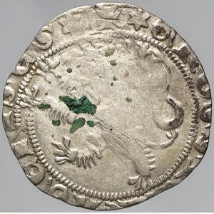 Václav II. (1278-1305), Pražský groš (2,10 g). Sm.-2. nedor., zbytky měděnky, okraj, dvojráz