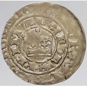 Karel IV. (1346-78), Pražský groš. Pinta-IV.a (koruna s perlami). mírně excentrický, lehce nedor...