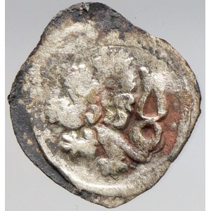 Husité (1419-37), Peníz se lvem a čtyřrázem (0,34 g). Cast.-50. kor.