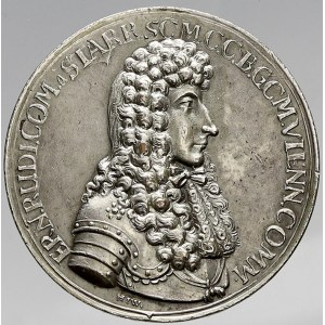hrabě Stahremberg, Ernst Rüdiger (1638-1701). I. turecké obléhání Vídně v roce 1683. Poprsí Rüdigera, opis / nápis...