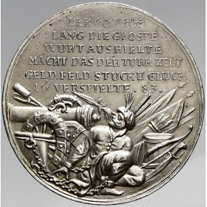 hrabě Stahremberg, Ernst Rüdiger (1638-1701). I. turecké obléhání Vídně v roce 1683. Poprsí Rüdigera, opis / nápis...