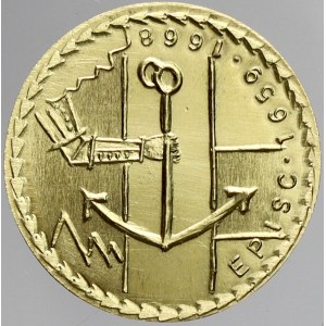 Hradec Králové, biskupství, Pam. medaile na biskupa b.l. (ražba 2022). Nápis / znak biskupa. Mosaz 20,7 mm, raž...