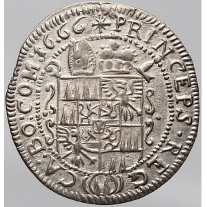 Olomouc, arcibiskupství, 3 krejcar 1666