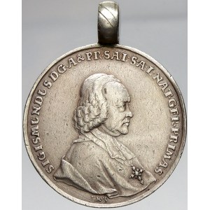 Salcburk, arcibiskupství, Sigismund III. v. Schrattenbach (1753-71). Medaile na intronizaci 5.4.1753. Poprsí...