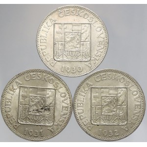 Československo 1918 - 1938, 10 Kč 1930, 1931, 1932, pěkný stav
