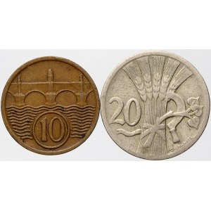 Československo 1918 - 1938, 20 hal. 1925, 10 hal. 1929