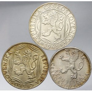 Československo 1945 - 1953, Pamětní mince 1948 - 51: 100 Kčs UK, 30 let republiky...