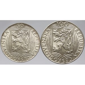 Československo 1945 - 1953, Pamětní mince 1948 - 51: 100 + 50 Kčs Stalin