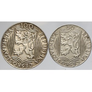 Československo 1945 - 1953, Pamětní mince 1948 - 51: 100 + 50 Kčs Stalin