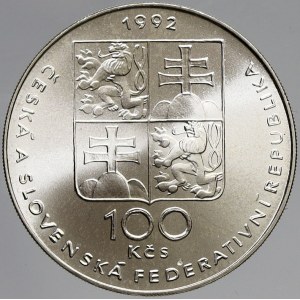 Československo 1953 - 1992, 100 Kčs 1992 Lidice + Ležáky, plexi pouzdro