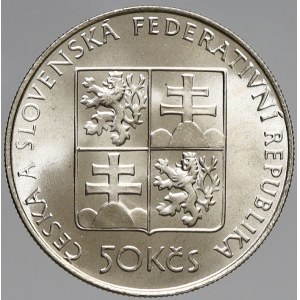 Československo 1953 - 1992, 50 Kčs 1991 parník Bohemia, plexi pouzdro