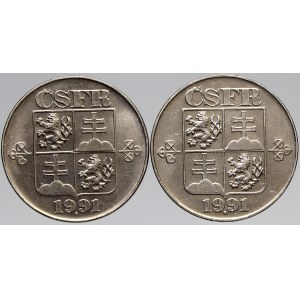 Československo 1953 - 1992, 5 Kčs 1991, obě var.