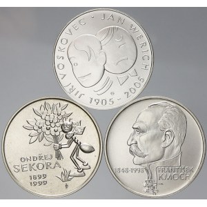 Česká republika 1993 - nyní, 200 Kč 1998 Kmoch, 1999 Sekora, 2005 V+W, vše plexi pouzdro...