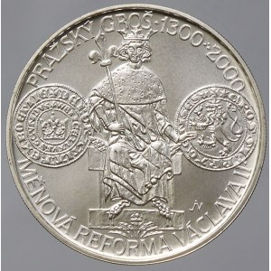 Česká republika 1993 - nyní, 200 Kč 2000 pražský groš, plexi pouzdro, karta