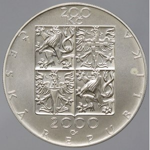 Česká republika 1993 - nyní, 200 Kč 2000 Fibich, plexi pouzdro, karta