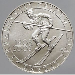 Česká republika 1993 - nyní, 200 Kč 2003 Svaz lyžařů, plexi pouzdro, karta