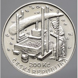 Česká republika 1993 - nyní, 200 Kč 2008 Zakládání vinic, plexi pouzdro, karta