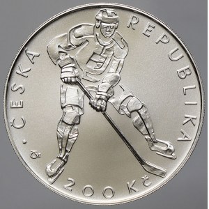 Česká republika 1993 - nyní, 200 Kč 2008 hokej, plexi pouzdro, karta