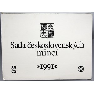 Sady mincí ČSSR - ČSFR - ČR, Sada oběhových mincí ČSFR 1991 - bílý přebal