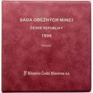 Sady mincí ČSSR - ČSFR - ČR, Sada oběhových mincí 1998, orig. sametový obal