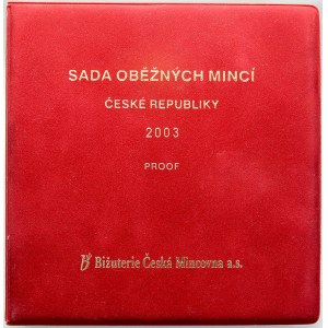Sady mincí ČSSR - ČSFR - ČR, Sada oběhových mincí 2003, orig. sametový obal