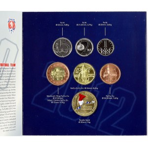 Sady mincí ČSSR - ČSFR - ČR, Sada oběhových mincí 2012 Fotbal ME