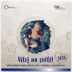 Sady mincí ČSSR - ČSFR - ČR, Sada oběhových mincí 2018 k narození dítěte