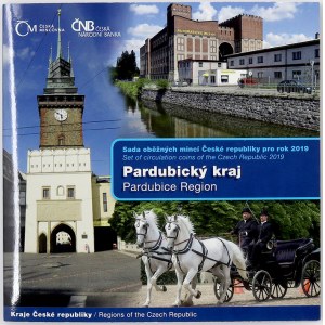 Sady mincí ČSSR - ČSFR - ČR, Sada oběhových mincí 2019 Pardubický kraj