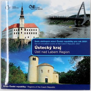 Sady mincí ČSSR - ČSFR - ČR, Sada oběhových mincí 2021 Ústecký kraj