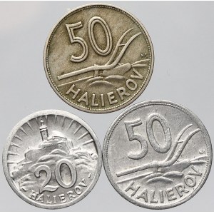 Slovenský štát 1939 - 1945, 50 hal. 1941, 1943, 20 hal. 1943