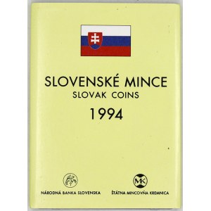 Slovenská republika 1993 - 2008, Sada oběhových mincí 1994 (10 hal. - 10 Sk + Al žeton), orig. plexi pouzdro, papír...