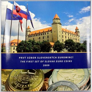 Slovenská republika 2009 - nyní, Sada oběhových mincí 2009 (1 c. - 2 € + Ag 0.925 žeton...