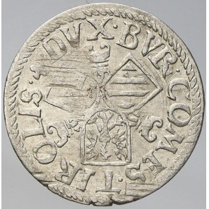 Arc. Ferdinand (1564-95), 3 krejcar b.l. Hall. n. just.