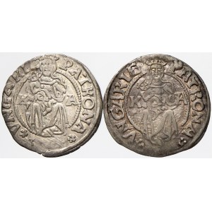 Ludvík II. (1516-26), Denár 1520 K-A, 1526 K-A. Husz.-841