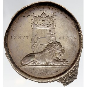 František II./I. (1792-1835), Jednostranné galvano korunovační medaile Ferdinand V. na korunovaci v Praze...