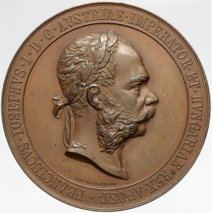 František II./I. (1792-1835), Zemská jubilejní výstava v Praze 1891 - medaile c.k. ministerstva obchodu. Portrét FJI....
