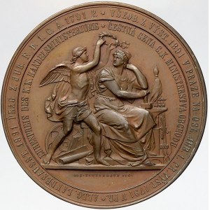 František II./I. (1792-1835), Zemská jubilejní výstava v Praze 1891 - medaile c.k. ministerstva obchodu. Portrét FJI....