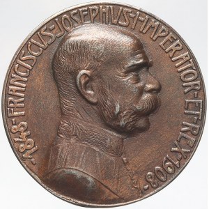 František II./I. (1792-1835), Jubilejní výstava 1908. Portrét F. J. I., opis / ve věnci něm. nápis...