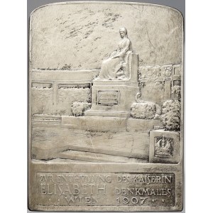 František II./I. (1792-1835), Odhalení pomníku ve Vídni 4.6.1907. Portrét císařovny / pomník, nápis. Sign. Neuberger...