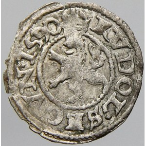 Rudolf II., Bílý peníz jednostr. 1590. MKČ-383. n. nedor.