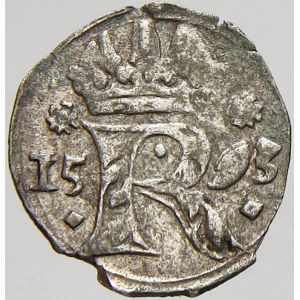 Rudolf II., Malý peníz jednostr. 1593 K. Hora - Herold. MKČ-385. dr. hr.