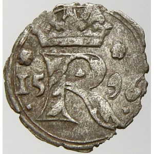 Rudolf II., Malý peníz jednostr. 1596 K. Hora - Herold. MKČ-385. dr. hr.