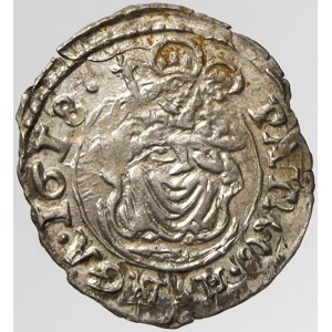 Matyáš II., Denár 1618 KB. Husz.-1141