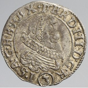 Ferdinand II., 3 krejcar 1636 Praha - Schuster. MKČ-763. RL v ploše