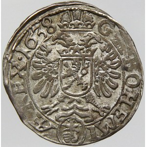 Ferdinand III., 3 krejcar 1638 Praha - Wolker (opis D.G.R.(3) IMPERA.S.A BOHEMI-AE). MKČ-1180. n. nedor...
