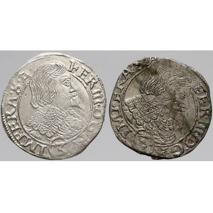 Ferdinand III., 3 krejcar 1638 Praha - Wolker, dvě varianty portrétu. nedor., okr.