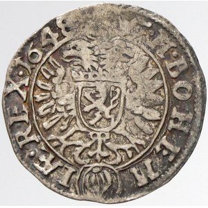 Ferdinand III., 3 krejcar 1648 Jáchymov - Knobloch. MKČ-1220. nedor., patina